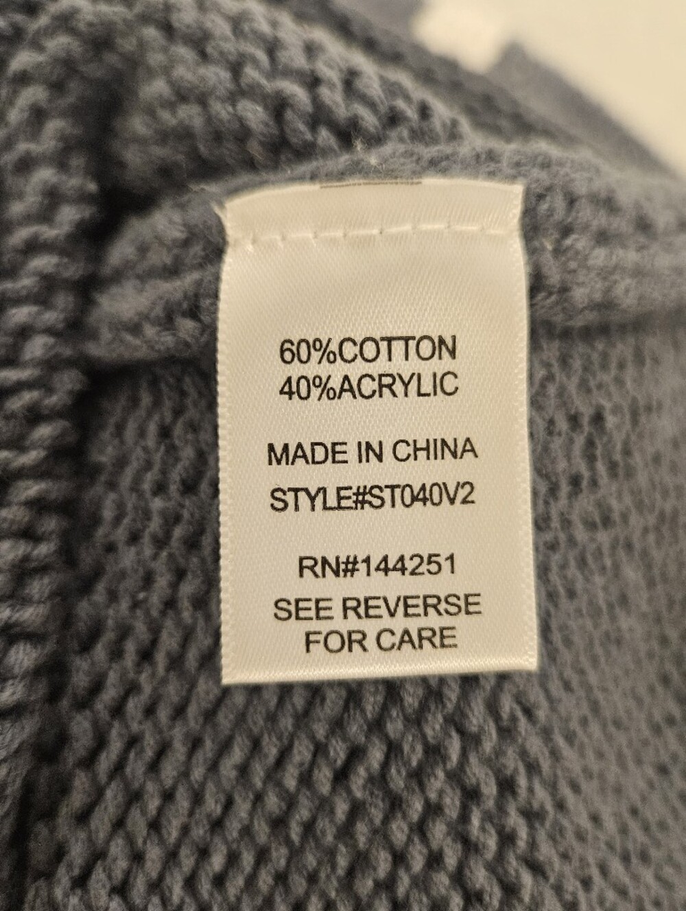 Sincerely Jules Slate Blue Gray Crewneck Sweater with White Bow Sz M - Picture 4 of 4